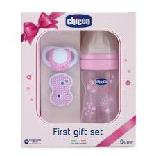 Chicco First Gift Pack Biberão 0m+ Chupeta+Clip Rosa Chicco First Gift Pack Biberão 0m+ Chupeta+Clip Rosa