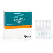 Zaditen , 0.1 mg/0.4 ml 20 Recipiente unidose 0,4000 ml Col, sol Zaditen , 0.1 mg/0.4 ml 20 Recipiente unidose 0,4000 ml Col, sol
