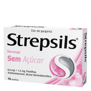 Strepsils Morango sem açúcar, 1,2/0,6 mg x 24 pst Strepsils Morango sem açúcar, 1,2/0,6 mg x 24 pst