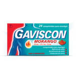 Gaviscon Morango, 250/133,5/80mg Comprimidos Mastigveis X24