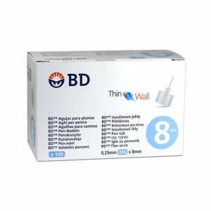 Bd Thin Wall Pl Agulha 8mm X100 Bd Thin Wall Pl Agulha 8mm X100